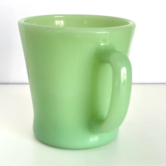 Vintage Jadeite Coffee Mug Anchor Hocking Fire King D Handle MCM - Picture 6 of 9